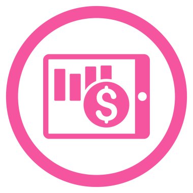 Pda yuvarlak vektör simgesine satış listeleri