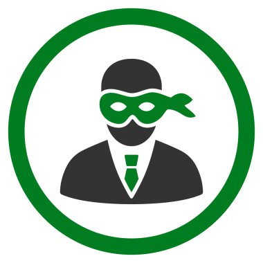 Maskeli hırsız yuvarlak vektör simgesi