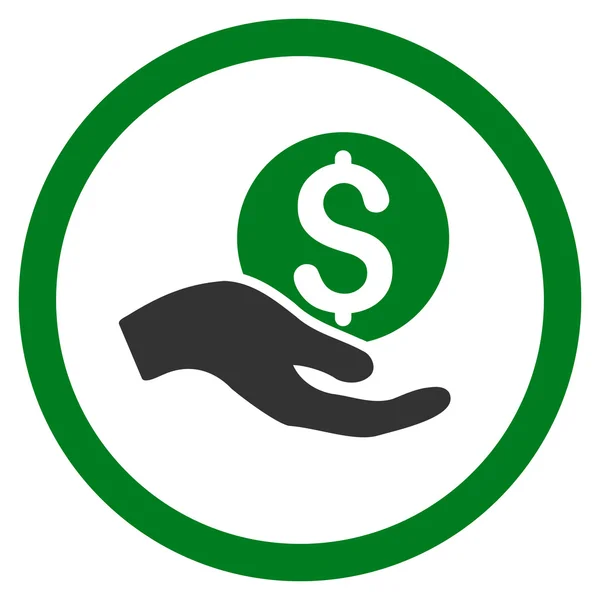 Pengar Donation rundade vektor symbol — Stock vektor