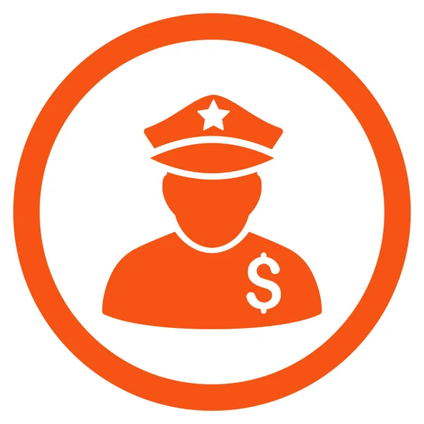 Policía financiera redondeado Vector icono — Archivo Imágenes Vectoriales