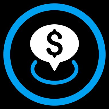 Banka konum yuvarlak vektör simgesi