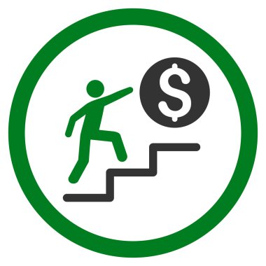 İş adımları yuvarlak vektör simgesi