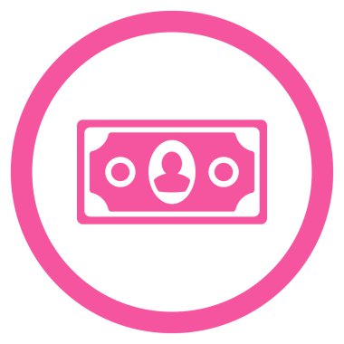 Banknot yuvarlak vektör simgesi