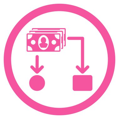 Nakit akışı yuvarlak vektör simgesi