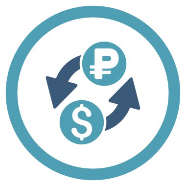 Dolar Rublesi Döviz vektör simge yuvarlak