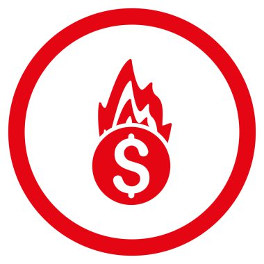 Yangının hasarı vektör simge yuvarlak