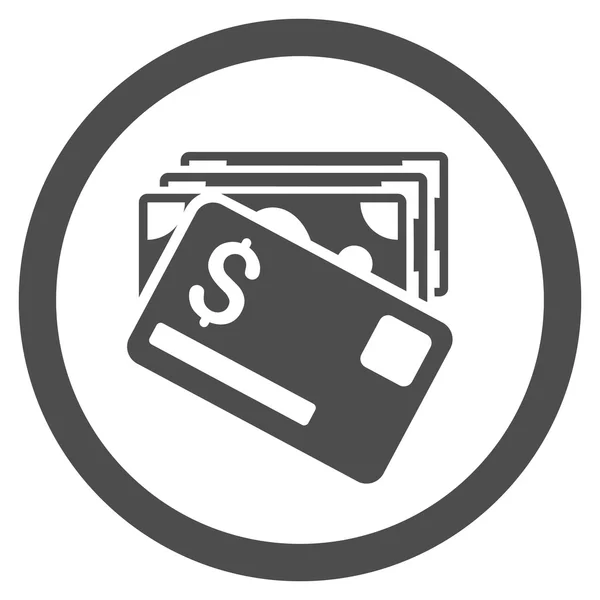 Banknoty i karta zaokrąglona ikona wektora — Wektor stockowy