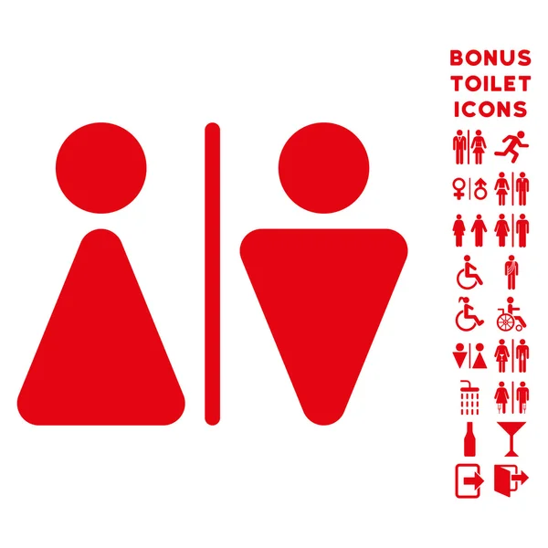 WC Persons Flat Vector Icon and Bonus — Stock Vector