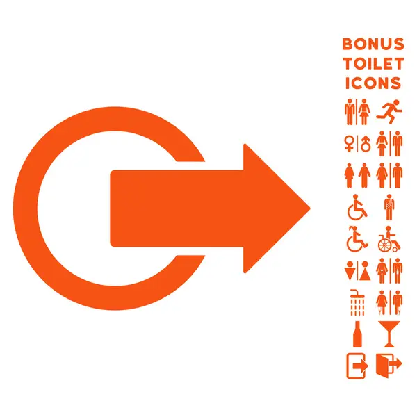 Wylogowania z płaskim wektor ikona i Bonus — Wektor stockowy