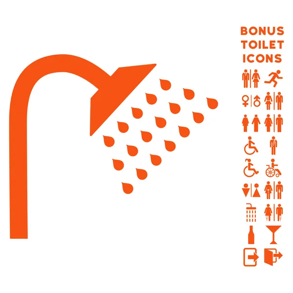 Prysznic płaskie wektor ikona i Bonus — Wektor stockowy