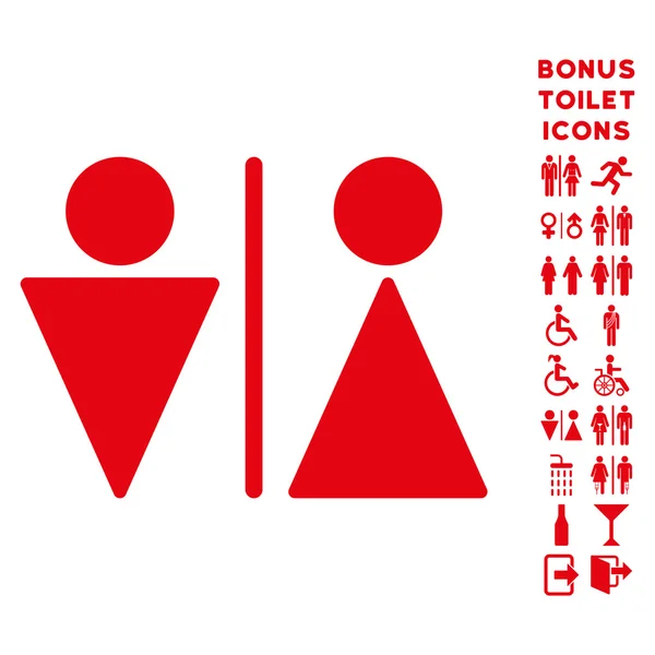 WC Persons Flat Vector Icon and Bonus — Stock Vector