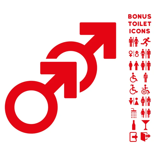 Sexo Gay Flat Vector Icono y Bono — Vector de stock