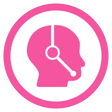 Çağrı Merkezi operatörü yuvarlak vektör simgesi