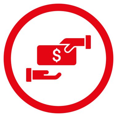 Rüşvet yuvarlak vektör simgesi