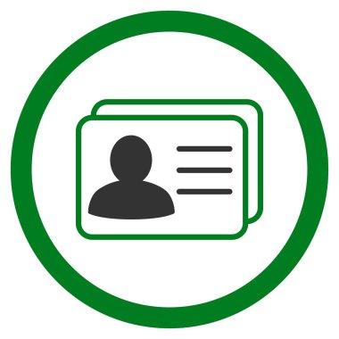 Hesap kartları yuvarlak vektör simgesi