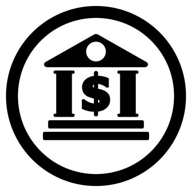 Doları banka yuvarlak vektör simgesi