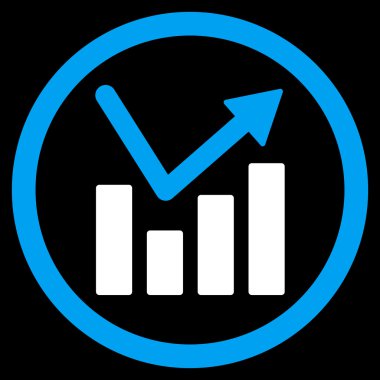 Çubuk grafik eğilim yuvarlak vektör simgesi
