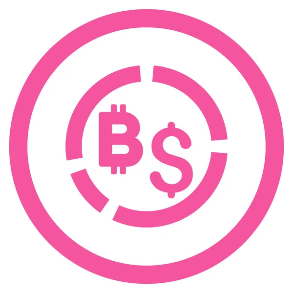 Bitcoin Diagrama Financeiro Rounded Vector Icon —  Vetores de Stock