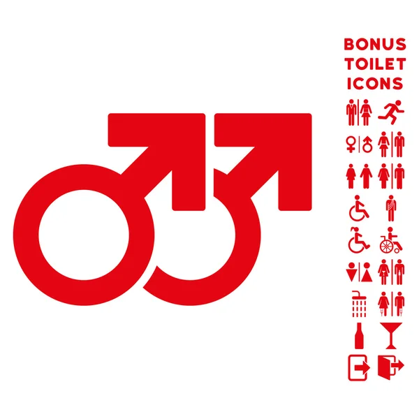 Gay paar platte Vector Icon en Bonus — Stockvector