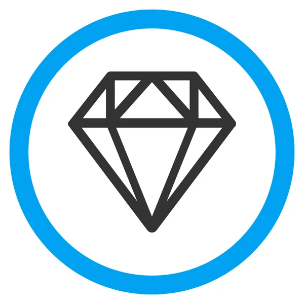 Icono vectorial redondeado plano de diamante — Vector de stock