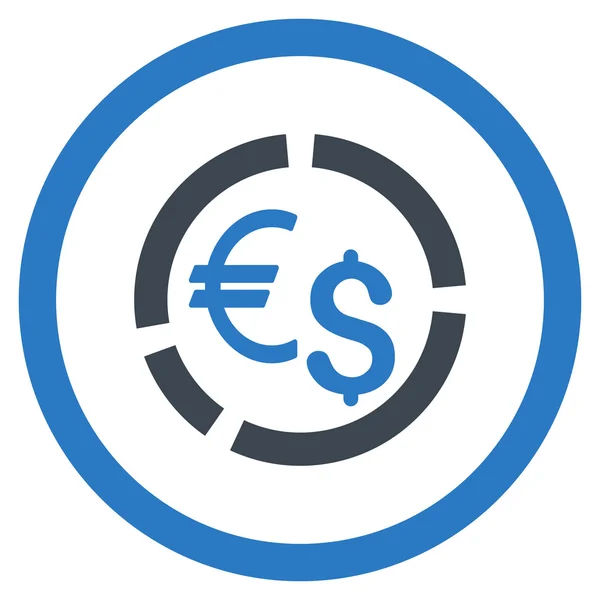 Diagrama de Moeda Ícone de Vetor Arredondado —  Vetores de Stock