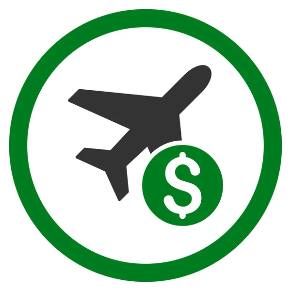 Airplane Price Rounded Vector Icon — Stock Vector