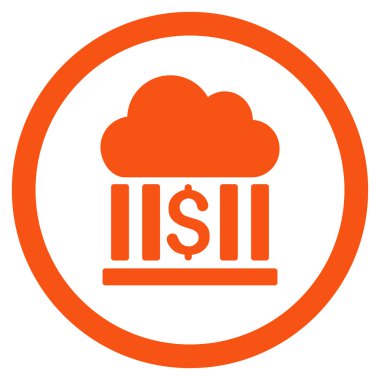 Bulut banka yuvarlak vektör simgesi