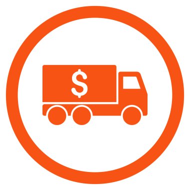 Para teslim yuvarlak vektör simgesi