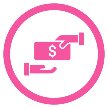 Rüşvet yuvarlak vektör simgesi