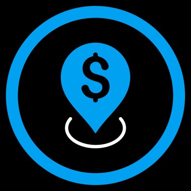 Banka yerleşim yuvarlak vektör simgesi