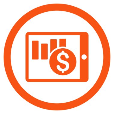 Pda yuvarlak vektör simgesine satış listeleri