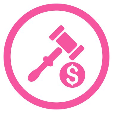 Açık artırma yuvarlak vektör simgesi