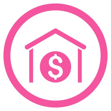 Para depolama yuvarlak vektör simgesi