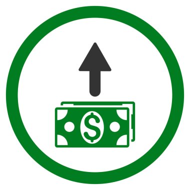 Banknot yuvarlak vektör simge göndermek