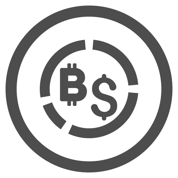 Ikona wektor zaokrąglona finansowych diagramu Bitcoin — Wektor stockowy