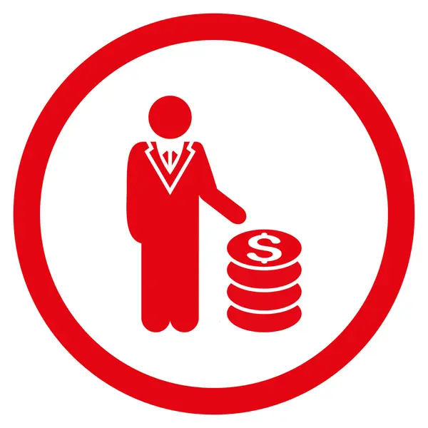 Homem de negócios Rounded Vector Icon — Vetor de Stock