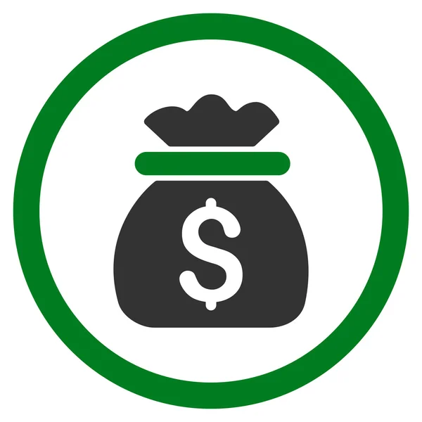 Money Bag Rounded Vector Icon — Stock Vector