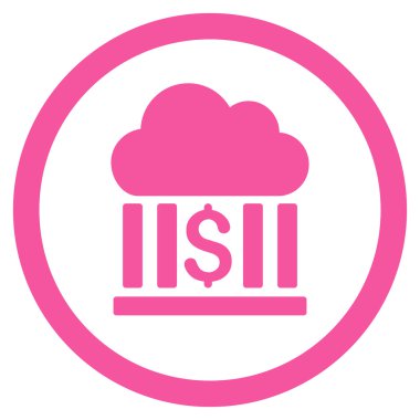 Bulut banka yuvarlak vektör simgesi