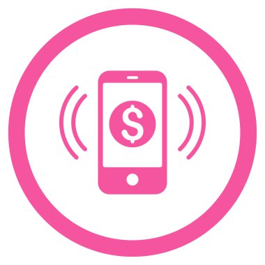 Ödeme telefon yüzük yuvarlak vektör simgesi