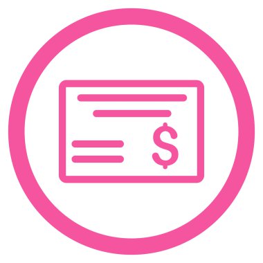 Doları Çek yuvarlak vektör simgesi