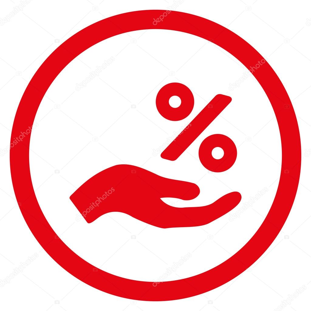 Percent Offer Hand Rounded Vector Icon