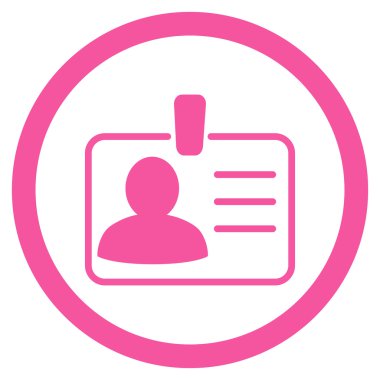 Kişisel rozet yuvarlak vektör simgesi