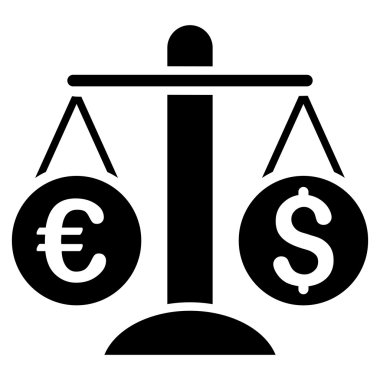 Para birimi ölçekler düz vektör simgesi