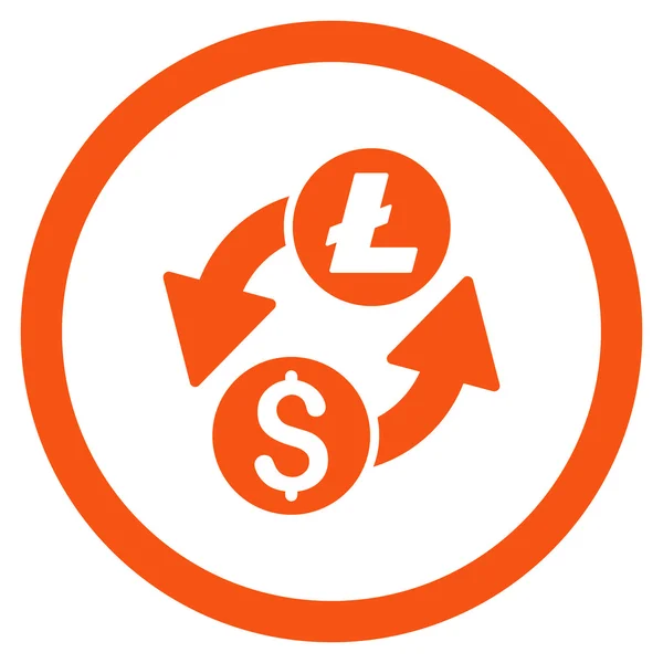 Dollar Litecoin Tausch gerundete Vektor-Symbol — Stockvektor