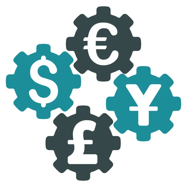 Engranajes financieros Flat Vector Icon — Vector de stock