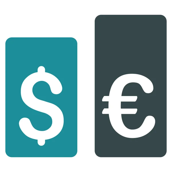 Currency Rate Bars Flat Vector Icon — Stock Vector