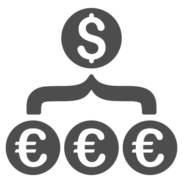 Euro Dollar Conversion Aggregator Flat Vector Icon — Stock Vector