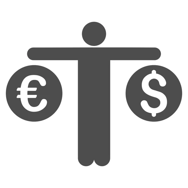 Person Compares Currency Flat Vector Icon — Stock Vector