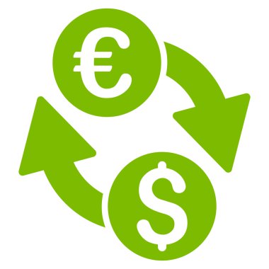 Euro dolar düz vektör simge Değiştir