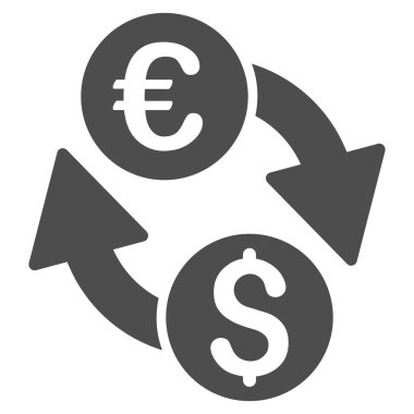 Euro dolar düz vektör simge Değiştir